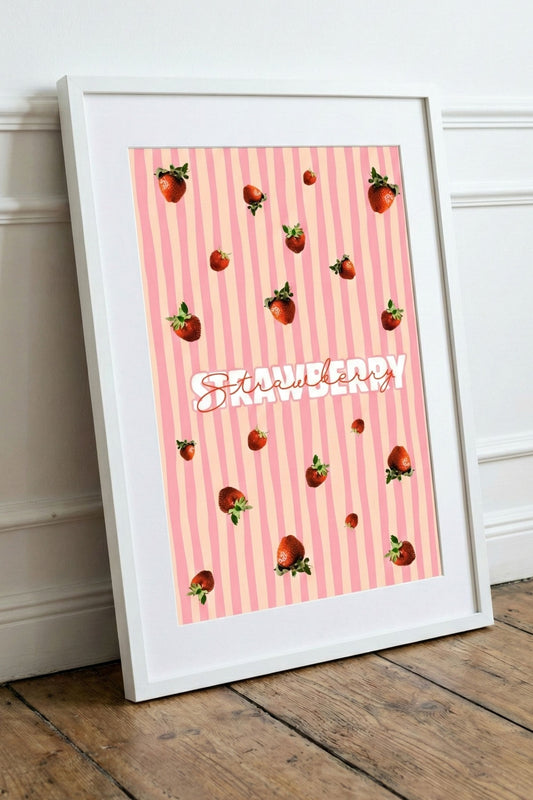Affiche "Strawberry Pop" | Décoration Cuisine Fruitée
