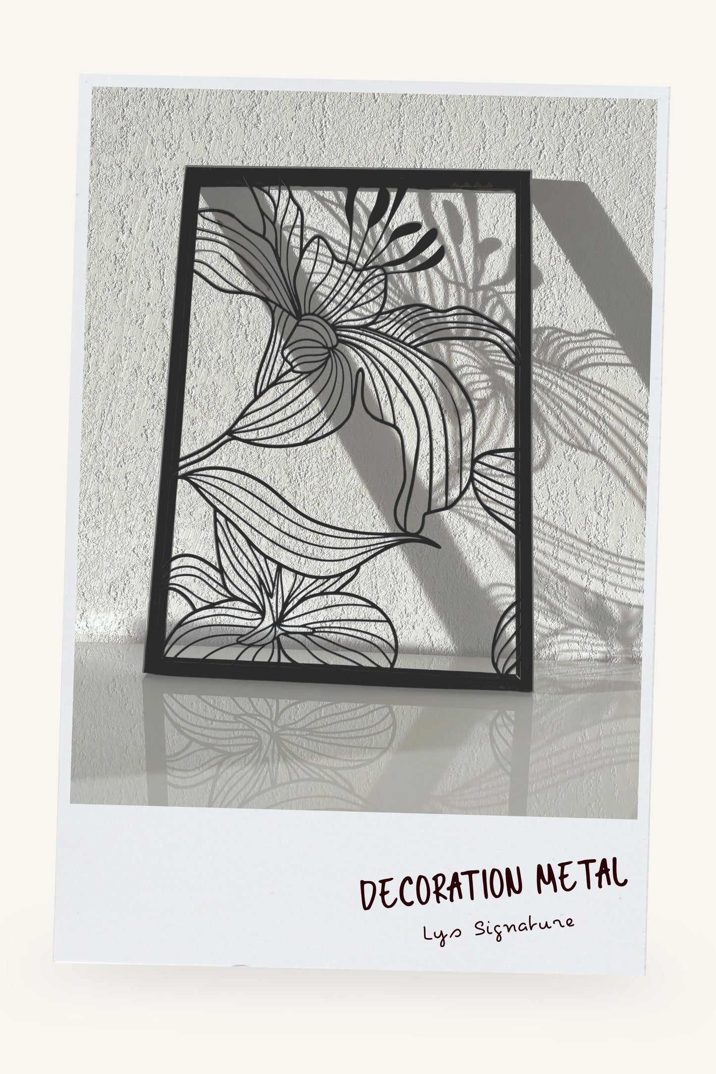 Décoration Murale Métal Noir "Lys Signature"