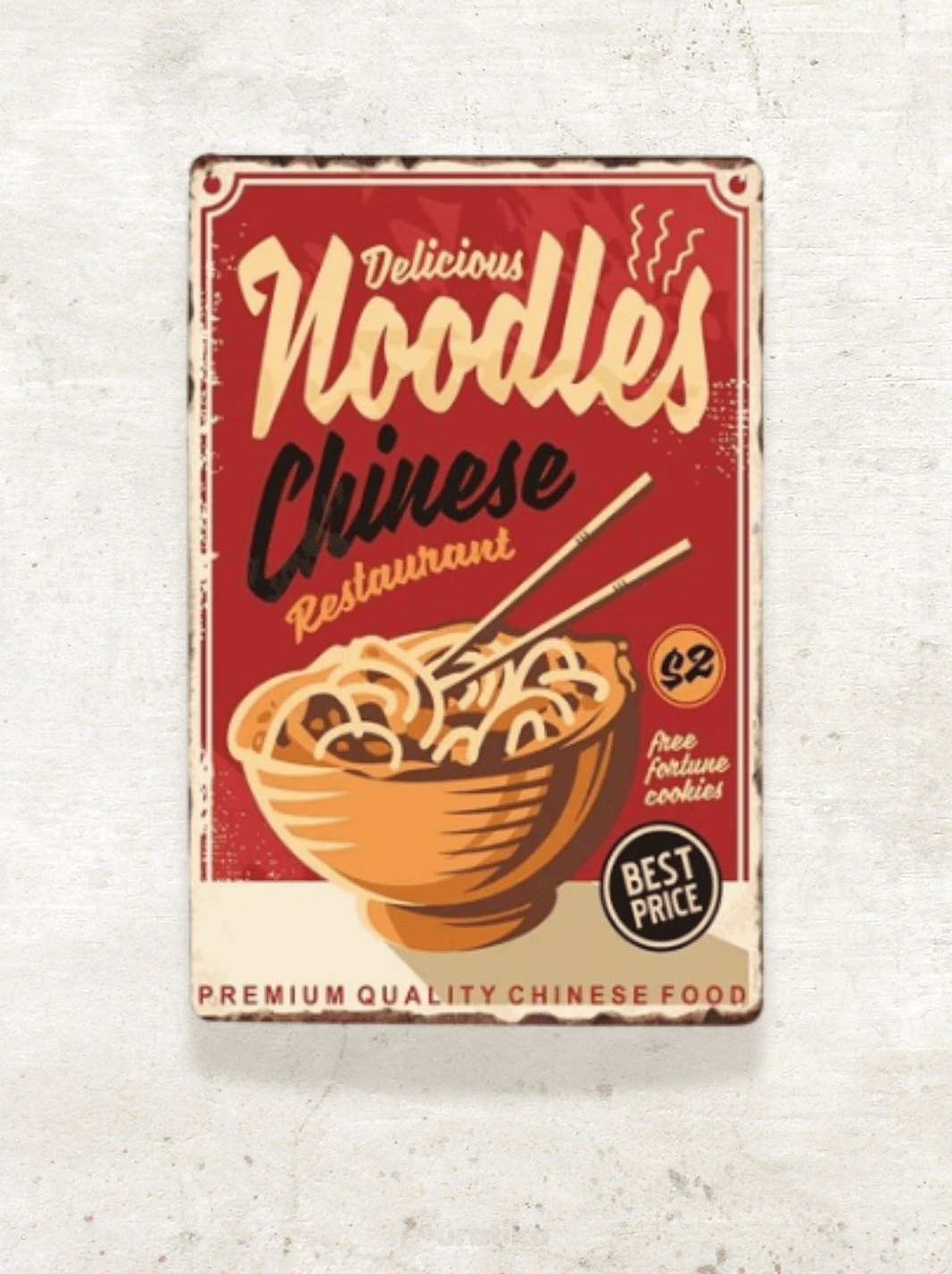 Plaque Métal Déco Noodles / 20x30