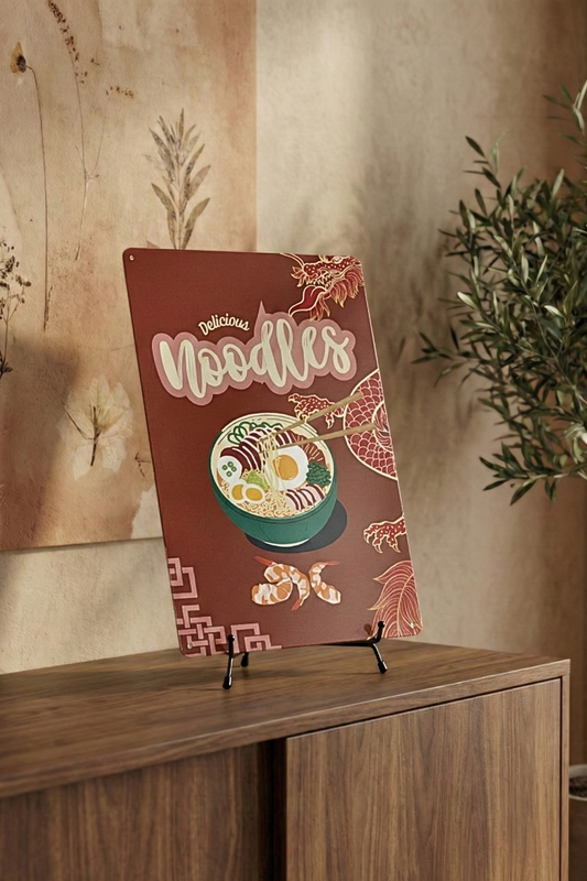 Plaque Métal Déco "Noodles" | Cuisine Asiatique & Style Vintage