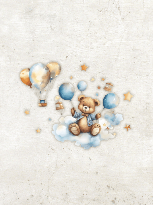 Sticker Mural Chambre Bébé Bleu / 63x50
