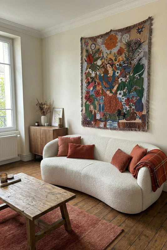 Tenture Murale "Le Jardin Extraordinaire" | Art Textile Maximaliste